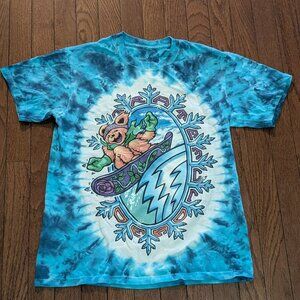 1994 Reprint David Opie Grateful Dead Liquid Blue Tie Dye Shirt - Size S